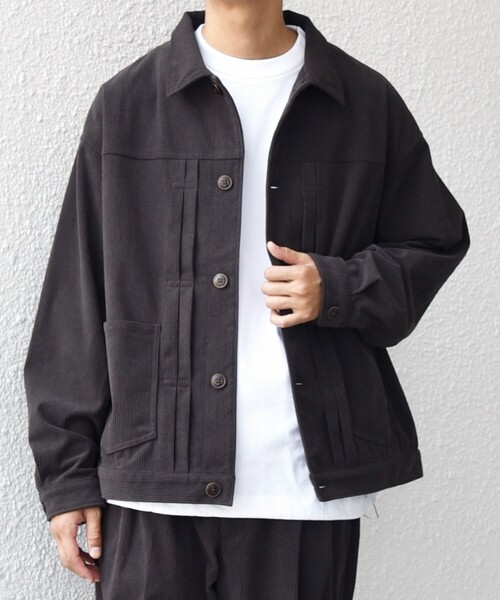 SHIPS any（シップス エニィ）の「SHIPS any:〈洗濯機可能〉SOLOTEX(R) コーデュロイ トラック ブルゾン(セットアップ対応)◇（ブルゾン・メンズ・ブラック/ホワイト/ブラウン/チャコールグレー・LARGE/MEDIUM/SMALL）」の4枚目の写真