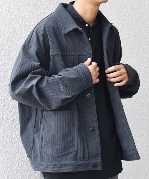 SHIPS any（シップス エニィ）の「SHIPS any:〈洗濯機可能〉SOLOTEX(R) コーデュロイ トラック ブルゾン(セットアップ対応)◇（ブルゾン・メンズ・ブラック/ホワイト/ブラウン/チャコールグレー・LARGE/MEDIUM/SMALL）」の3枚目の写真