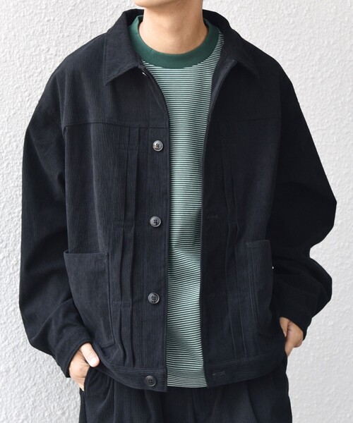 SHIPS any（シップス エニィ）の「SHIPS any:〈洗濯機可能〉SOLOTEX(R) コーデュロイ トラック ブルゾン(セットアップ対応)◇（ブルゾン・メンズ・ブラック/ホワイト/ブラウン/チャコールグレー・LARGE/MEDIUM/SMALL）」の2枚目の写真