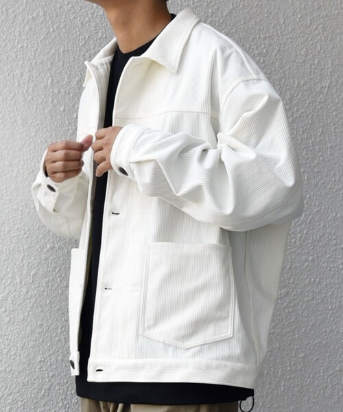 SHIPS any（シップス エニィ）の「SHIPS any:〈洗濯機可能〉SOLOTEX(R) コーデュロイ トラック ブルゾン(セットアップ対応)◇（ブルゾン・メンズ・ブラック/ホワイト/ブラウン/チャコールグレー・LARGE/MEDIUM/SMALL）」の9枚目の写真