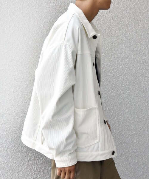 SHIPS any（シップス エニィ）の「SHIPS any:〈洗濯機可能〉SOLOTEX(R) コーデュロイ トラック ブルゾン(セットアップ対応)◇（ブルゾン・メンズ・ブラック/ホワイト/ブラウン/チャコールグレー・LARGE/MEDIUM/SMALL）」の8枚目の写真