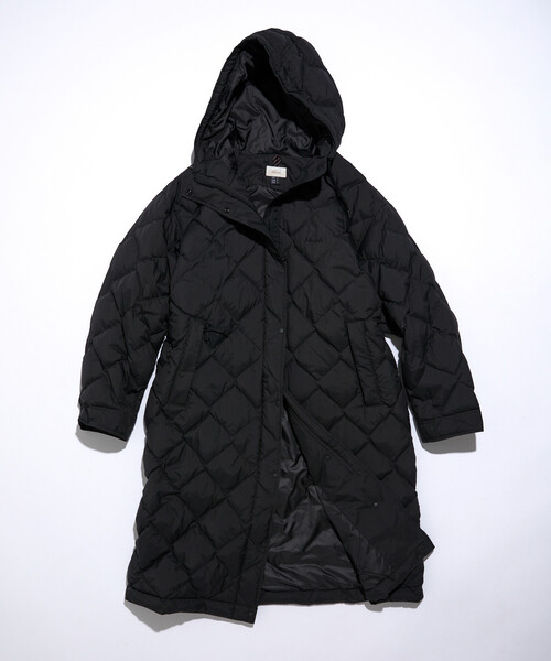 フード付きロングダウンジャケット　ブラック　ナンガ FREAK'S STORE（フリークスストア） ダウンコート ダウンジャケット