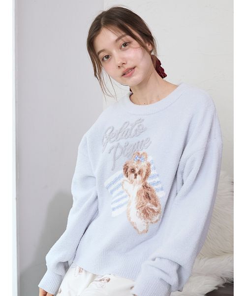 Gelato Pique シーズー　ネイビー ルームウェア ジェラートピケ gelato pique 【ONLINE限定】シーズージャガードプル