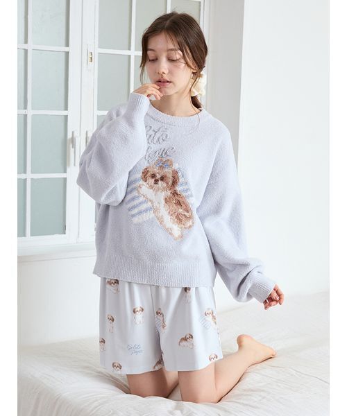 ダッフィー　ジェラートピケ　パジャマ　ルームウェア　水色　ブルー 楽天市場】ダッフィー ルームウェアセット 半袖 ブルー gelato