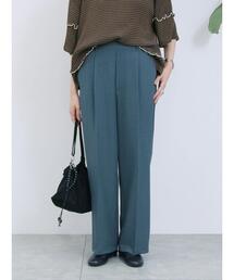 Samansa Mos2 blue（サマンサモスモスブルー）の「【イージーケア・吸水速乾】マルチスタイルタックストレートパンツ（その他パンツ）」