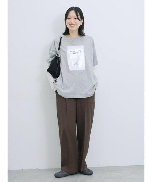 Samansa Mos2 blue（サマンサモスモスブルー）の「【イージーケア・吸水速乾】マルチスタイルタックストレートパンツ（その他パンツ・レディース・ブラック/グリーン/チャコールグレー/ブラウン/グレー・L/S/M/SS）」の20枚目の写真