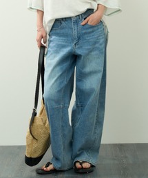 ストレッチ バレルシルエット デニムパンツ