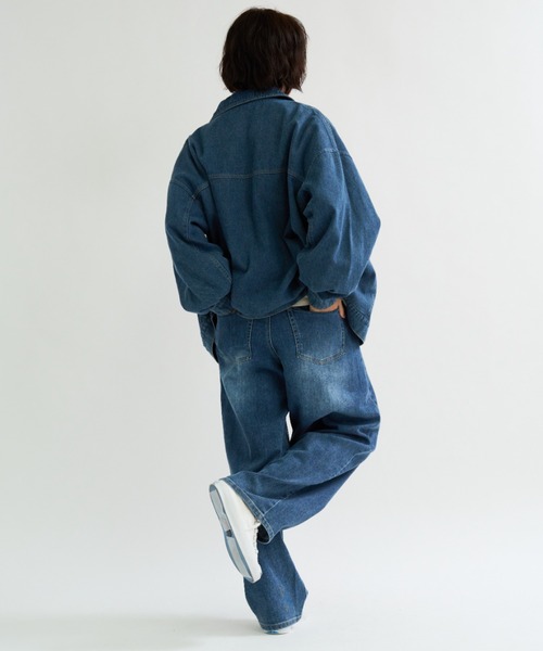 A.D.C.L.(エーディーシーエル)の「ストレッチ バレルシルエット デニムパンツ(デニムパンツ・レディース・ブルー/ネイビー・M/L)」の6枚目の写真