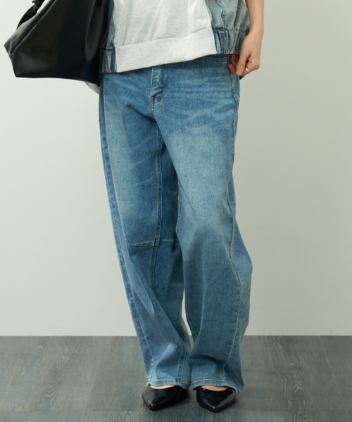 A.D.C.L.(エーディーシーエル)の「ストレッチ バレルシルエット デニムパンツ(デニムパンツ・レディース・ブルー/ネイビー・M/L)」の11枚目の写真