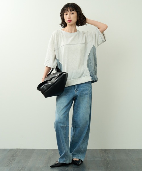 A.D.C.L.(エーディーシーエル)の「ストレッチ バレルシルエット デニムパンツ(デニムパンツ・レディース・ブルー/ネイビー・M/L)」の12枚目の写真