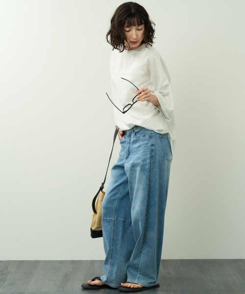 A.D.C.L.(エーディーシーエル)の「ストレッチ バレルシルエット デニムパンツ(デニムパンツ・レディース・ブルー/ネイビー・M/L)」の14枚目の写真