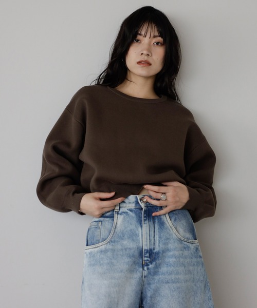 セール】sweat like knit pullover / スウェットライクニット