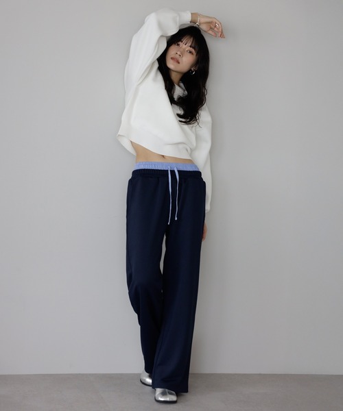 ENC（エンク）の「sweat like knit pullover / スウェットライクニットプルオーバー（ニット/セーター・レディース・ブラウン/グレー/オフホワイト・FREE）」の12枚目の写真