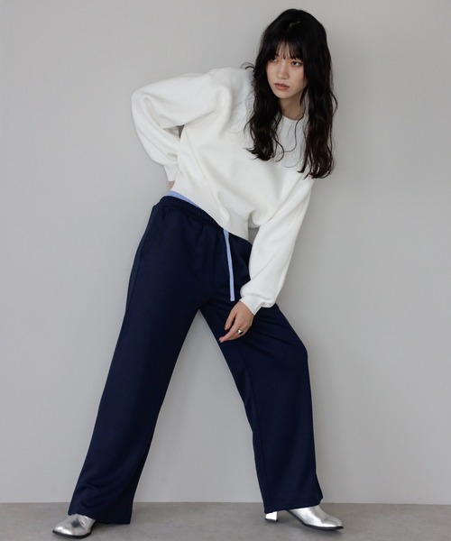 ENC（エンク）の「sweat like knit pullover / スウェットライクニットプルオーバー（ニット/セーター・レディース・ブラウン/グレー/オフホワイト・FREE）」の14枚目の写真