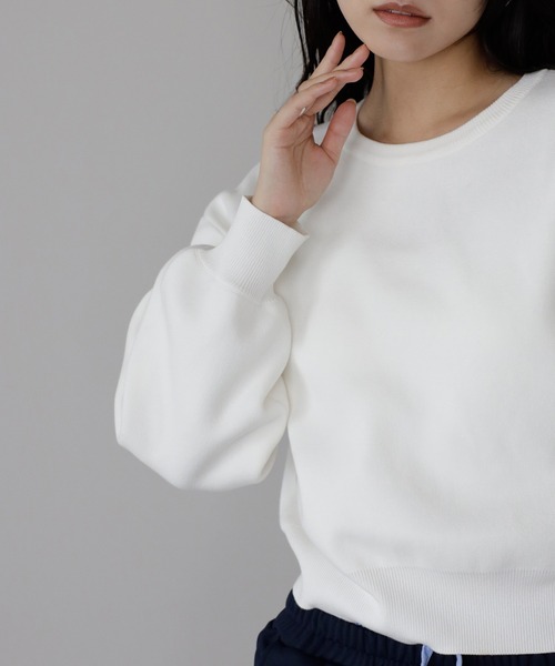 セール】sweat like knit pullover / スウェットライクニットプル