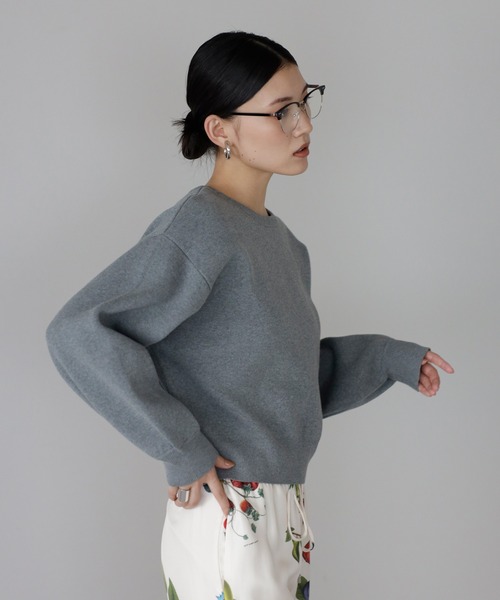 ENC（エンク）の「sweat like knit pullover / スウェットライクニットプルオーバー（ニット/セーター・レディース・ブラウン/グレー/オフホワイト・FREE）」の21枚目の写真