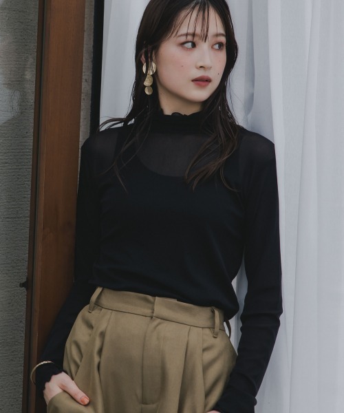 高身長 シアーハイネックプルオーバー（トールサイズ）Essenave