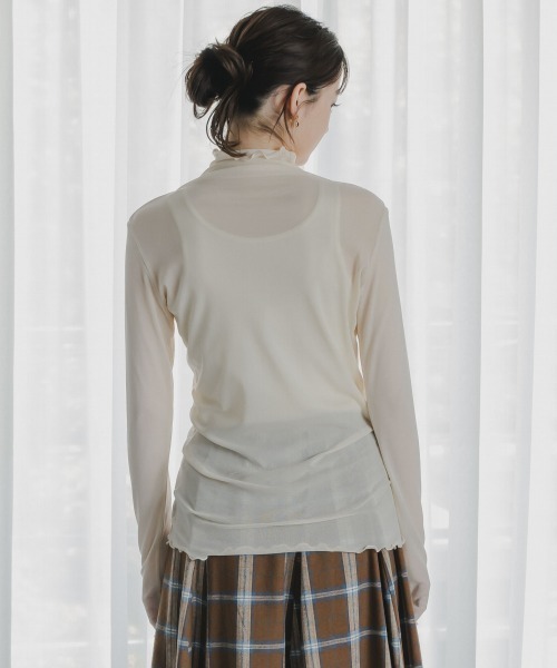 slattgir(スラットジール)の「高身長 シアーハイネックプルオーバー(トールサイズ)Essenave(Tシャツ/カットソー・レディース・ブラック/クリーム・TM/TL/TLL/T3L/T4L/T5L)」の21枚目の写真