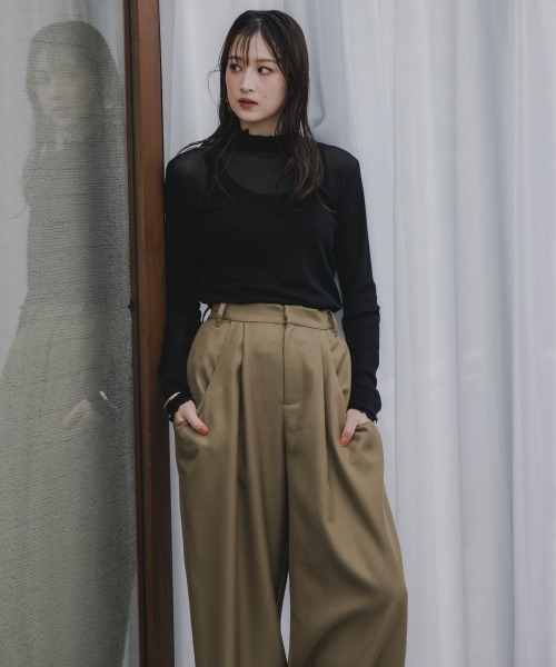 slattgir(スラットジール)の「高身長 シアーハイネックプルオーバー(トールサイズ)Essenave(Tシャツ/カットソー・レディース・ブラック/クリーム・TM/TL/TLL/T3L/T4L/T5L)」の18枚目の写真