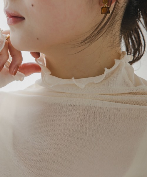 slattgir(スラットジール)の「高身長 シアーハイネックプルオーバー(トールサイズ)Essenave(Tシャツ/カットソー・レディース・ブラック/クリーム・TM/TL/TLL/T3L/T4L/T5L)」の22枚目の写真