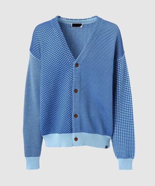 PHINGERIN(フィンガリン)の「MULTI KNIT CARDIGAN(カーディガン/ボレロ・メンズ・ブルー/グリーン/ブラック・L)」の1枚目の写真