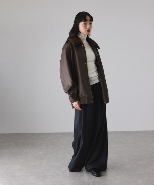 シンセティックレザーフライトジャケット（ブルゾン）｜ADAM ET ROPE