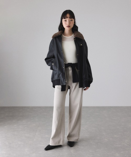 シンセティックレザーフライトジャケット（ブルゾン）｜ADAM ET ROPE