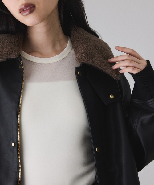 シンセティックレザーフライトジャケット（ブルゾン）｜ADAM ET ROPE