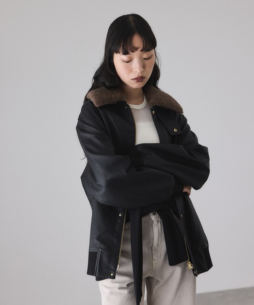 シンセティックレザーフライトジャケット（ブルゾン）｜ADAM ET