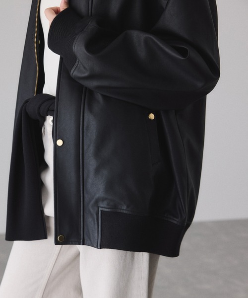 新品 ADAM ET ROPE'シンセティックレザージャケット ADAM ET ROPE'｜シンセティックレザーフライトジャケット