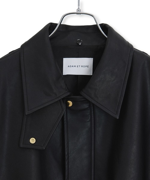 シンセティックレザーフライトジャケット（ブルゾン）｜ADAM ET