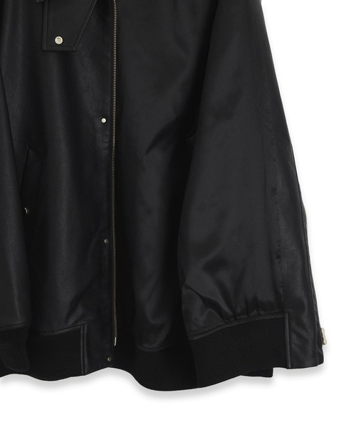 シンセティックレザーフライトジャケット（ブルゾン）｜ADAM ET