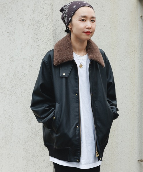 シンセティックレザーフライトジャケット（ブルゾン）｜ADAM ET ROPE