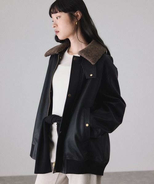 新品 ADAM ET ROPE'シンセティックレザージャケット 楽天市場】シンセティックレザーブルゾン／アダムエロペ（ADAM ET ROPE