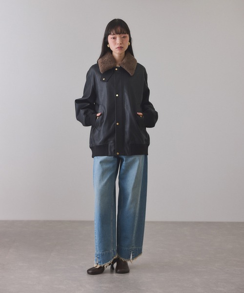 シンセティックレザーフライトジャケット（ブルゾン）｜ADAM ET ROPE