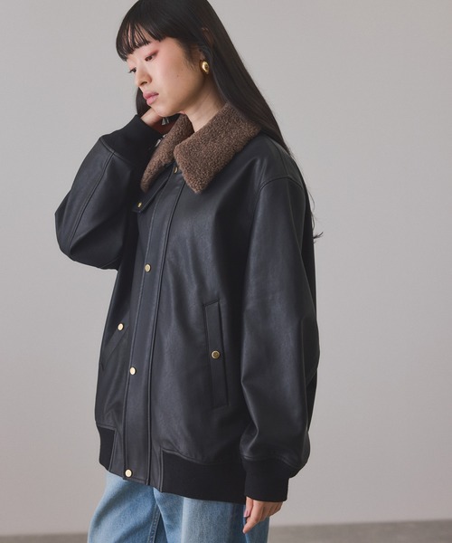 シンセティックレザーフライトジャケット（ブルゾン）｜ADAM ET ROPE