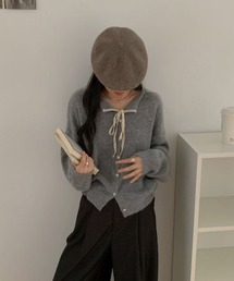 Nia（ニア）の「Nia(ニア)/レースリボン　カラフルニットカーディガン（カーディガン/ボレロ）」