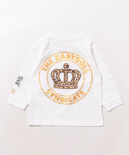 BABYDOLL(ベビードール)の「親子お揃い アニマルロゴワッペンロンT 0855K(Tシャツ/カットソー・キッズ・ブラック/ホワイト・90cm/100cm/110cm/120cm/130cm/140cm/150cm)」の4枚目の写真