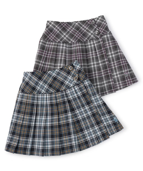 KP（ケーピー）の「チェック　プリーツキュロットスカート（スカート・キッズ・ネイビー/チャコールグレー・160cm/120cm/130cm/140cm/150cm）」の10枚目の写真