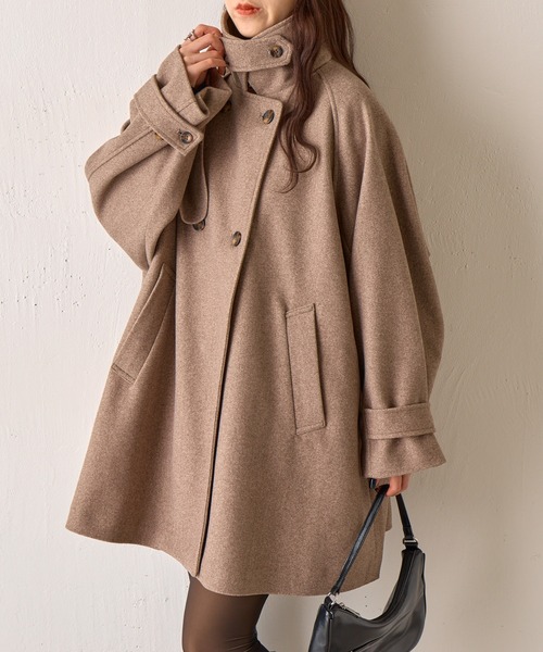 COLONY 2139（コロニートゥーワンスリーナイン）の「ラグランスリーブフレアコート（その他アウター・レディース・チャコールグレー/ベージュ/ブラウン/ブラック・FREE）」の3枚目の写真