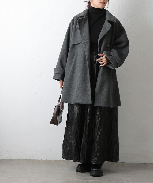 COLONY 2139（コロニートゥーワンスリーナイン）の「ラグランスリーブフレアコート（その他アウター・レディース・チャコールグレー/ベージュ/ブラウン/ブラック・FREE）」の6枚目の写真
