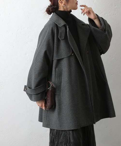 COLONY 2139（コロニートゥーワンスリーナイン）の「ラグランスリーブフレアコート（その他アウター・レディース・チャコールグレー/ベージュ/ブラウン/ブラック・FREE）」の12枚目の写真