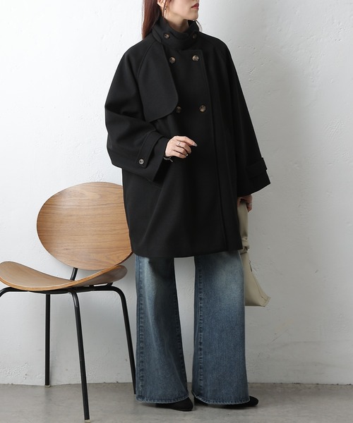 COLONY 2139（コロニートゥーワンスリーナイン）の「ラグランスリーブフレアコート（その他アウター・レディース・チャコールグレー/ベージュ/ブラウン/ブラック・FREE）」の10枚目の写真