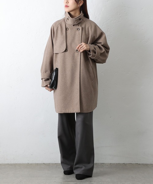 COLONY 2139（コロニートゥーワンスリーナイン）の「ラグランスリーブフレアコート（その他アウター・レディース・チャコールグレー/ベージュ/ブラウン/ブラック・FREE）」の7枚目の写真