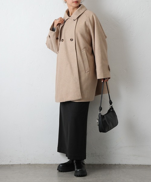 COLONY 2139（コロニートゥーワンスリーナイン）の「ラグランスリーブフレアコート（その他アウター・レディース・チャコールグレー/ベージュ/ブラウン/ブラック・FREE）」の17枚目の写真