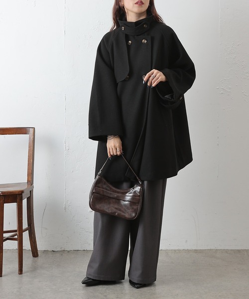 COLONY 2139（コロニートゥーワンスリーナイン）の「ラグランスリーブフレアコート（ステンカラーコート・レディース・チャコールグレー/ベージュ/ブラウン/ブラック・FREE）」の18枚目の写真