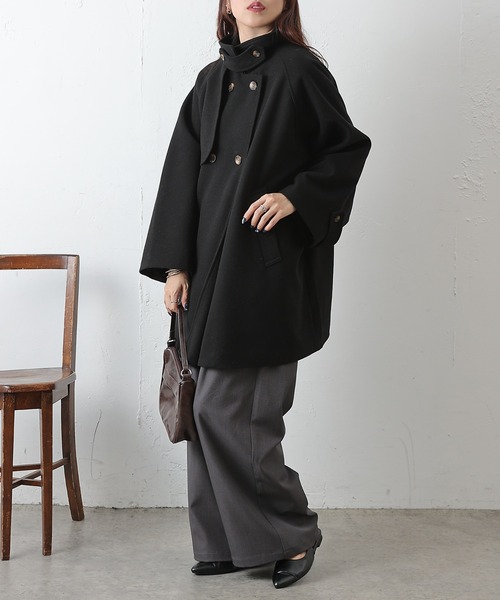 COLONY 2139（コロニートゥーワンスリーナイン）の「ラグランスリーブフレアコート（ステンカラーコート・レディース・チャコールグレー/ベージュ/ブラウン/ブラック・FREE）」の19枚目の写真