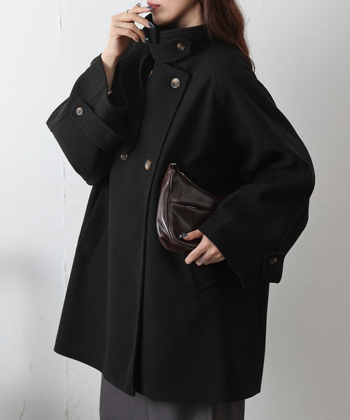 COLONY 2139（コロニートゥーワンスリーナイン）の「ラグランスリーブフレアコート（ステンカラーコート・レディース・チャコールグレー/ベージュ/ブラウン/ブラック・FREE）」の16枚目の写真