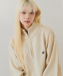 【BEVERLY HILLS POLO CLUB/ビバリーヒルズポロクラブ】ハーフジップニット