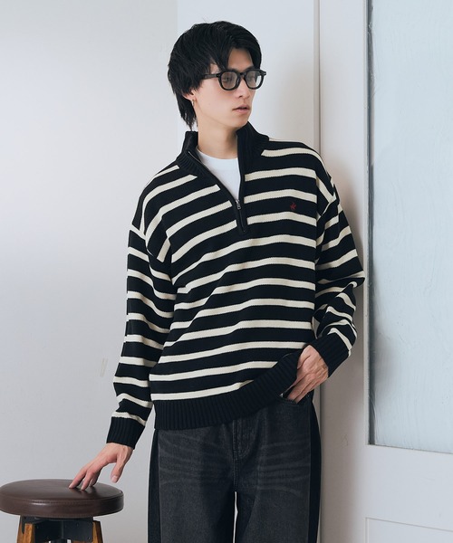 BEVERLY HILLS POLO CLUB(ビバリーヒルズポロクラブ)の「【BEVERLY HILLS POLO CLUB/ビバリーヒルズポロクラブ】ハーフジップニット(ニット/セーター・メンズ・スミクロ/アイボリー/ブラック・MEDIUM/LARGE/X-LARGE)」の20枚目の写真